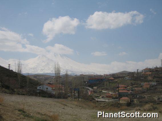 Cappadocia Ilhara Town - Hasan Dagi Mountain in Background