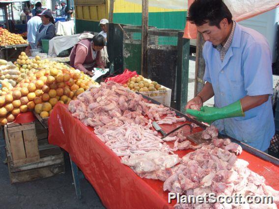 Butcher, Saquisili market