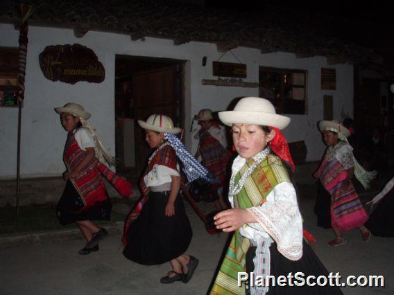 Las ninas of Chugchilan perform a folkloric dance for us