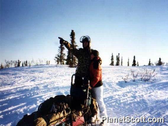 Riding on the Snowmobile Trailer