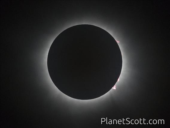 Total Solar Eclipse Showing Huge Prominence