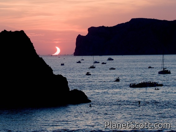 Solar Eclipse, Mallorca, 2026-08-12, Sun Dips Below Horizon