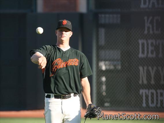 Matt Cain Warms Up